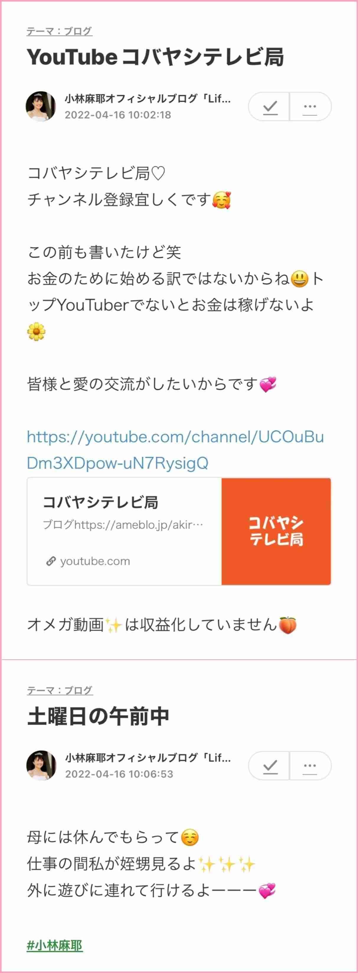 小林麻耶「ママ、洗脳解けて」　母への願いをブログ連投…父親には「縁切られました」
