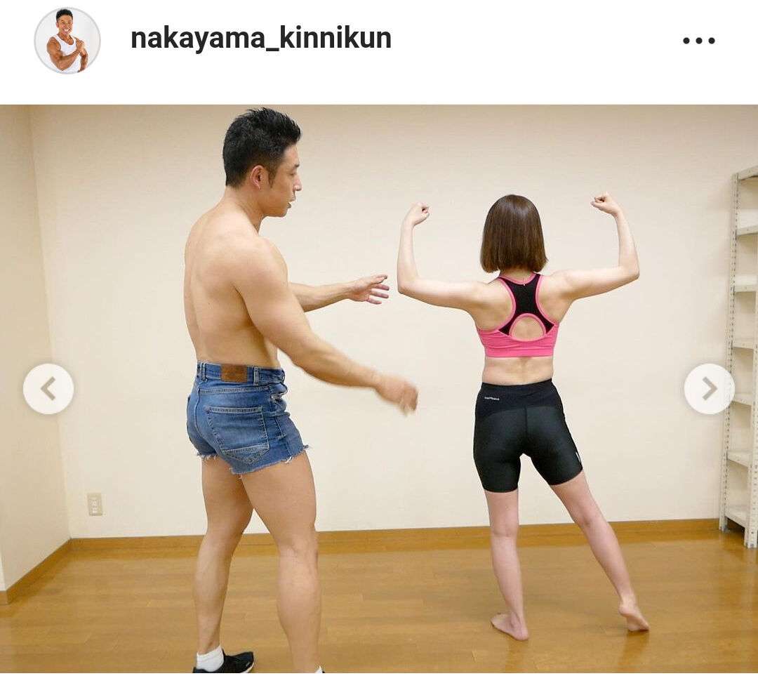 なかやまきんに君、スポブラ姿の中川翔子との2ショットに「このコラボ、強すぎる」