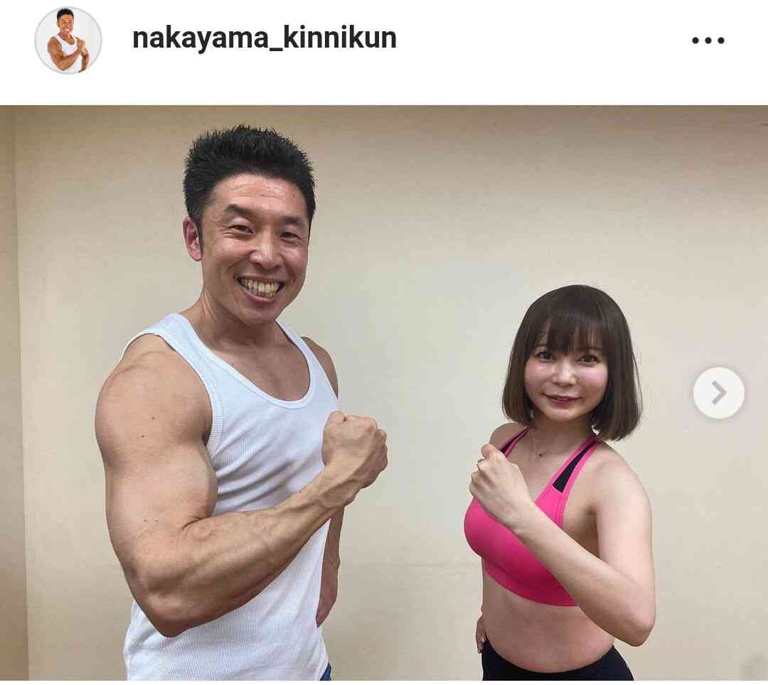 なかやまきんに君、スポブラ姿の中川翔子との2ショットに「このコラボ、強すぎる」