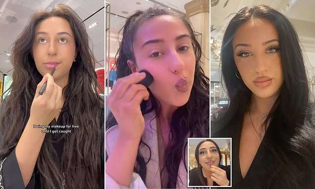 Woman shocks TikTok viewers after using make-up testers to get ready