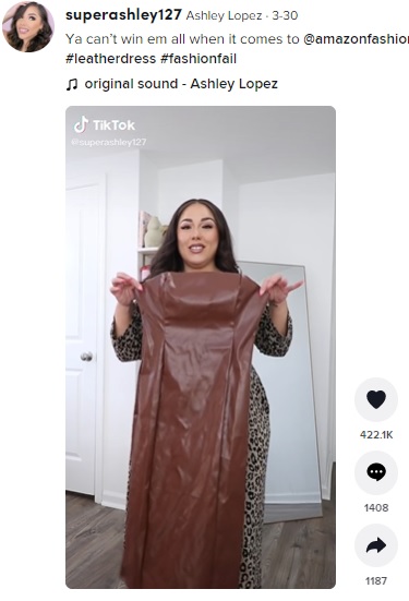 「私まるでM＆M’Sのチョコみたい」　アマゾンで買ったドレスを試着したプラスサイズの女性（米）