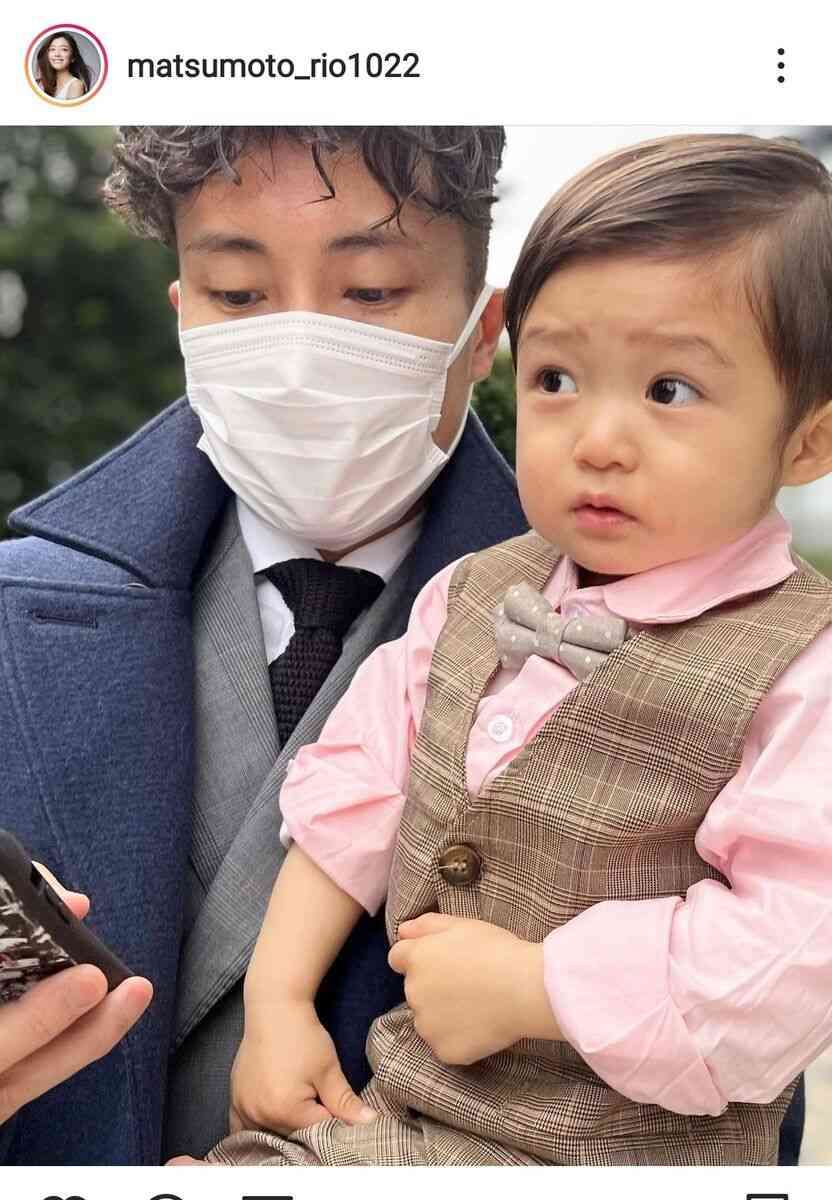 松本莉緒、長男の入園式で親子ショット公開…スーツ姿の夫も披露「かっこいい！」「オシャレ」