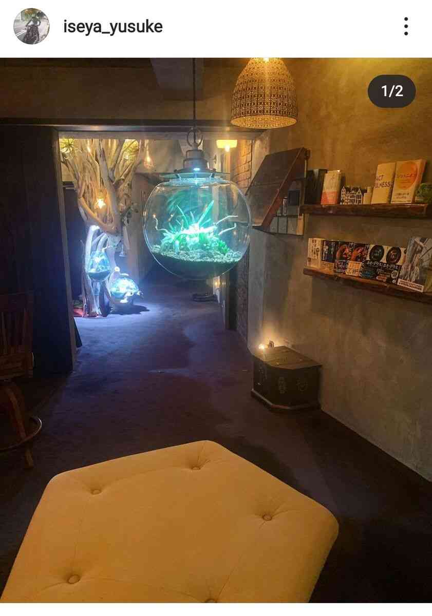 伊勢谷友介、水槽のある自宅が超オシャレ!「神秘的すぎる」「BARみたいな素敵な家」と反響