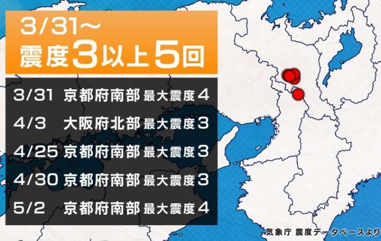 なぜ?京都周辺で震度3以上の地震が頻発　キーワードは「温泉」?　南海トラフとの関連は（FNNプライムオンライン） - Yahoo!ニュース