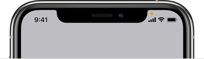 iPhone のステータスバーに表示されるオレンジと緑の点 (インジケータ) について - Apple サポート (日本)