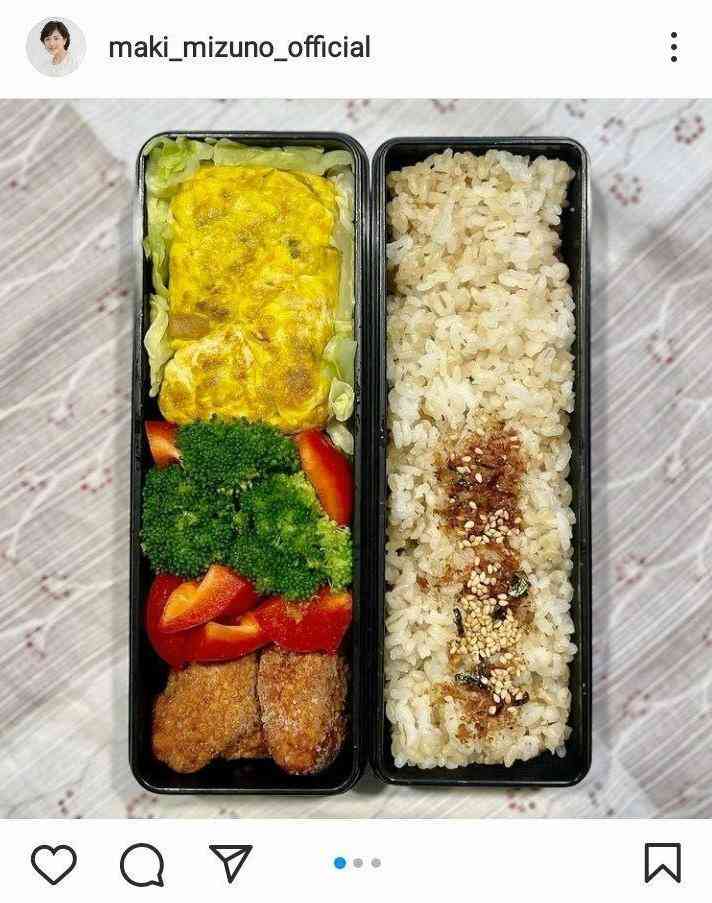水野真紀　高2長男にタケノコ＆肉「ドカン」の切らない卵焼き弁当「早速作りたい」の反響