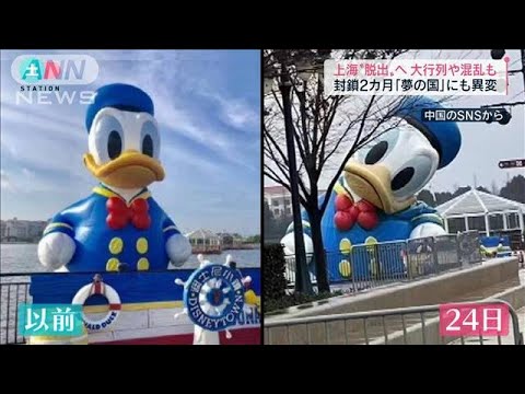 上海脱出に大行列・・・ロックダウン2か月でディズニーランドに“異変”(2022年5月28日) - YouTube