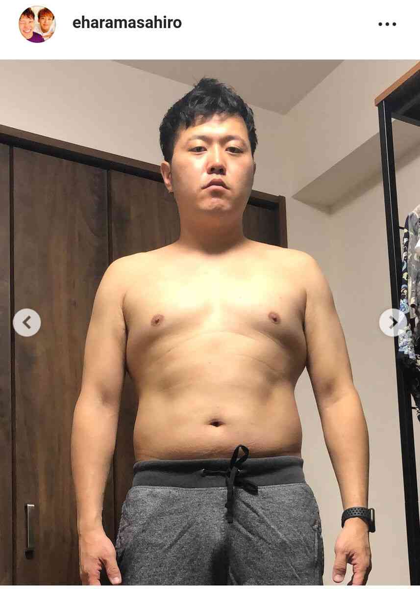 12キロ減量・エハラマサヒロ、別人級ビフォーアフター公開し絶賛「努力の証」「イケオジなれますね」