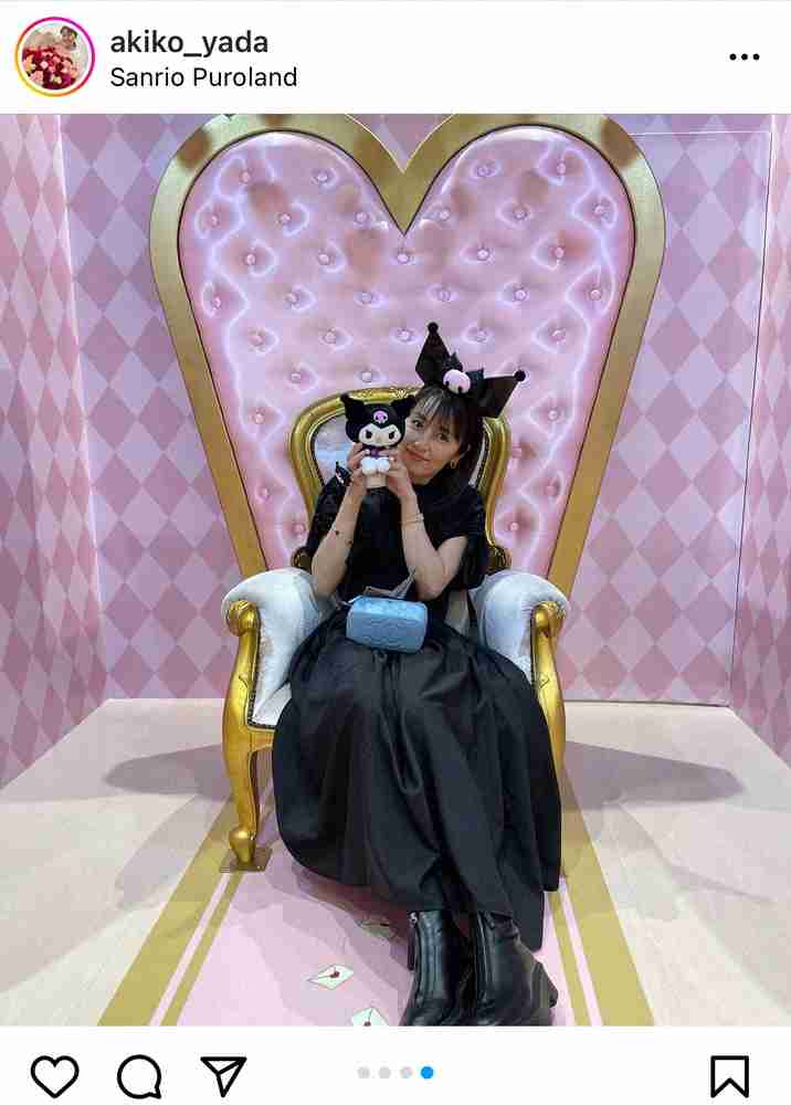 矢田亜希子　クロミちゃんに大変身！カチューシャつけた姿に「小悪魔コス」「かわいい」の声