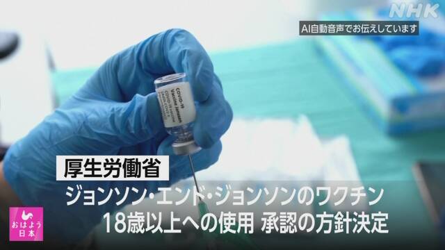 「ジョンソン・エンド・ジョンソン」のワクチン承認へ 厚労省