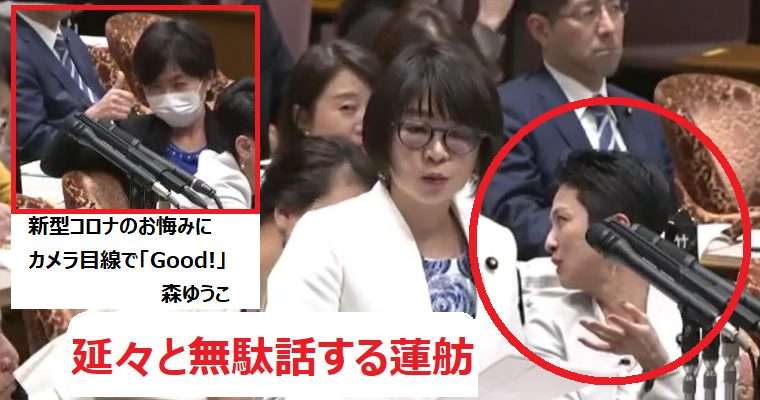 【動画】蓮舫が国会質疑中に無駄話でゲラゲラ笑い続ける醜態　森ゆうこは新型コロナのお悔みに親指立て「グッド！」 | KSL-Live!