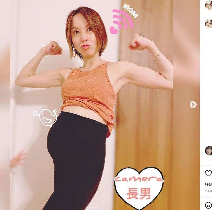 「亜美ママ可愛い」鈴木亜美がマタニティーフォトを披露、第3子は「よくしゃっくりしてる」