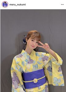 めるる（生見愛瑠）　爽やか浴衣姿に称賛続々「可愛すぎる」「夏だね～」「一緒に花火見たい」