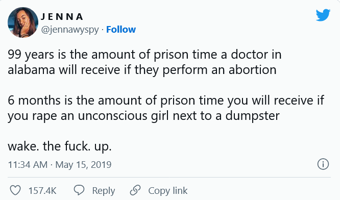 アメリカ女性「中絶が厳罰化してるけど…」他の刑罰との比較ツイートが話題を集める