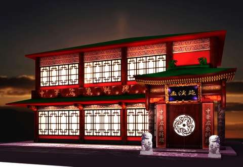 中華料理店 CG店舗外観パース