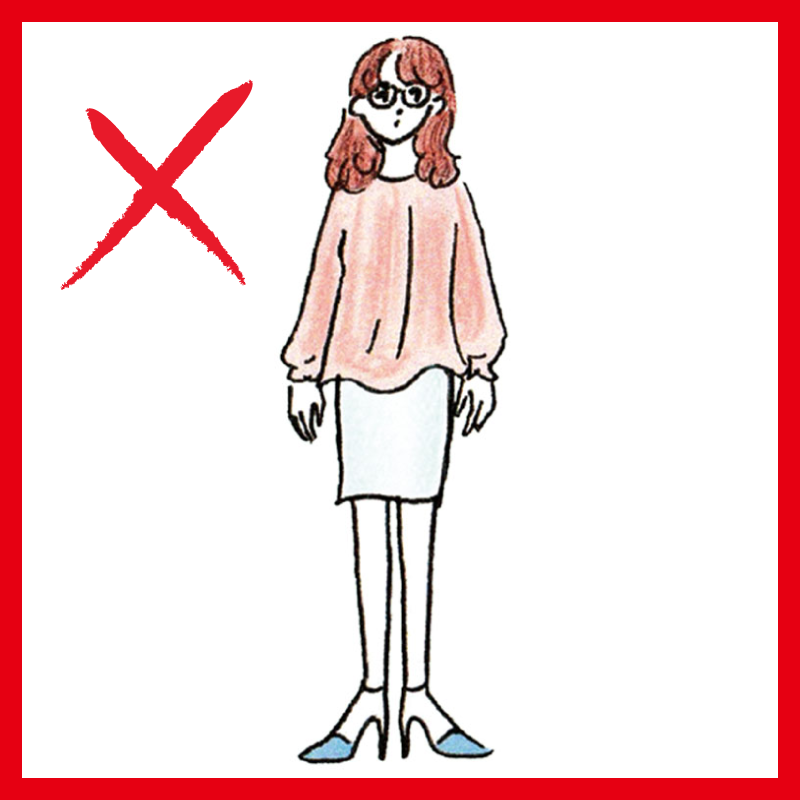 実はもう古い、NGコーデ「通勤服にとろみブラウス」