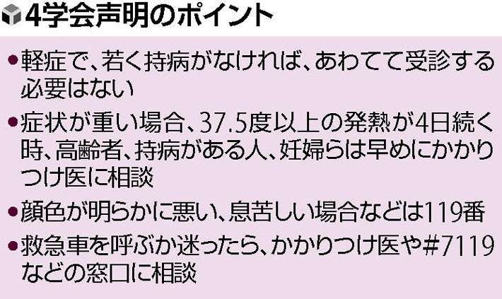 「６５歳未満で持病なく軽症」受診急ぐ必要なし、「唇が紫色」救急車を…４学会が声明 : 読売新聞オンライン