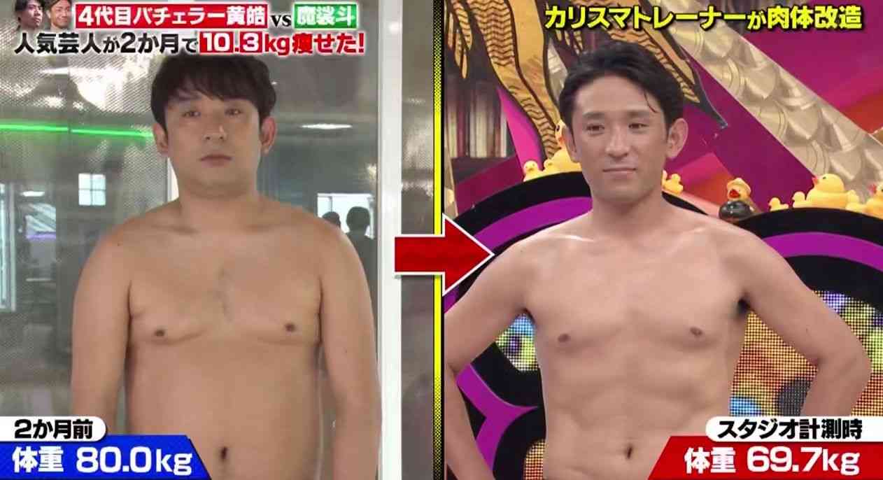 アルピー酒井　2カ月で10キロ減、6パックの腹斜筋に大政絢「別人」指原「凄い！」