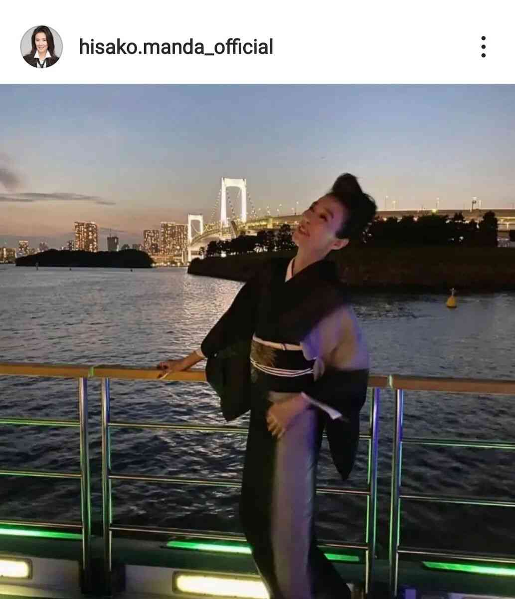 64歳・萬田久子、船上で「ヨアソビ」の着物姿　美しいうなじショットに「エレガント」「粋です」