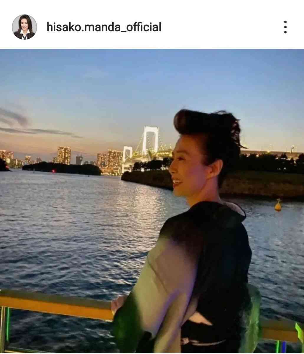 64歳・萬田久子、船上で「ヨアソビ」の着物姿　美しいうなじショットに「エレガント」「粋です」