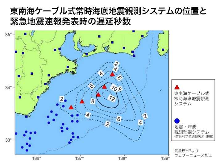 緊急地震速報　システム障害により最大13秒程度遅延の可能性