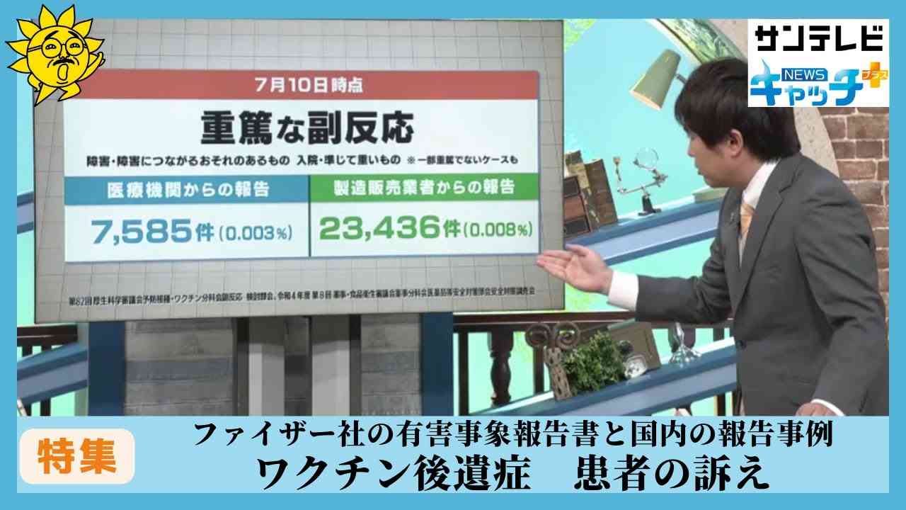 ワクチン後遺症　ファイザー社の有害事象報告書と国内の症例報告（サンテレビ） - Yahoo!ニュース