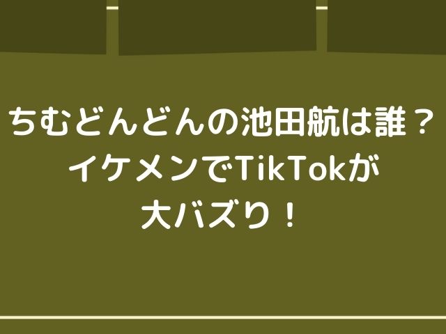 ちむどんどんの池田航は誰？イケメンでTikTokが大バズり！ | BuckyBlog〜ぶきブロ