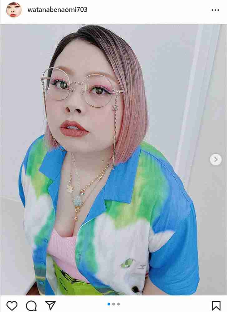 渡辺直美　「夏の大改造」で大胆イメチェン　ピンクヘアーと個性的メガネに「インテリ美女」の声