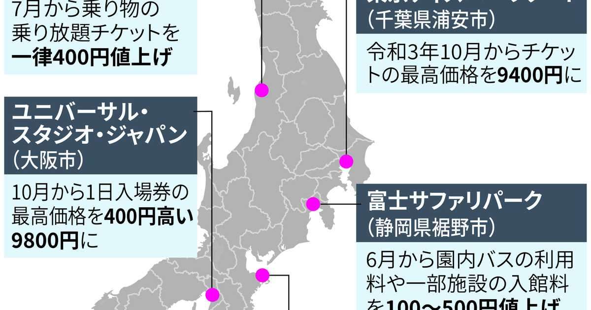 テーマパーク、水族館に値上げの波　混雑緩和と燃料高が影響 - イザ！