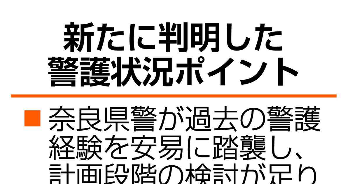 安倍氏後方警戒の警護員不在、計画を現場判断で変更　警察庁検証 - 産経ニュース