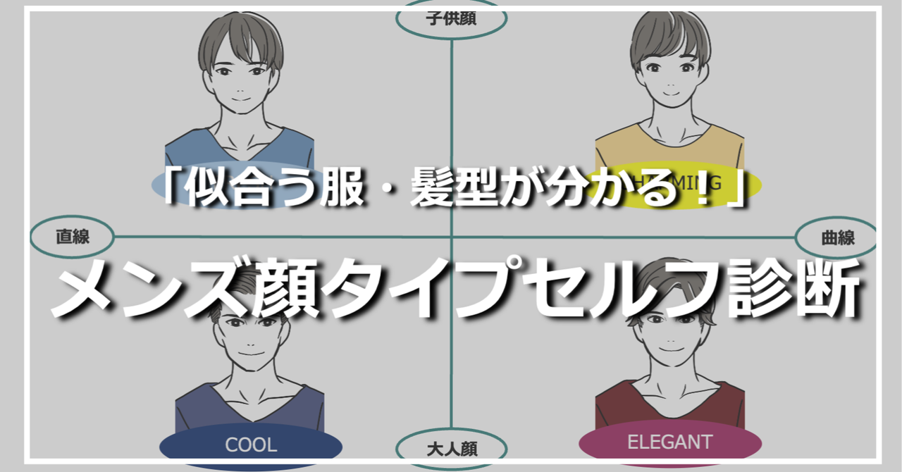 【似合う服・髪型が分かる】メンズ顔タイプ診断をセルフでやってみよう！｜ひろゆき@メンズファッションコンサルタント｜note