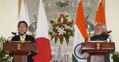 日印首脳、声明で戦闘停止要求　岸田首相、5兆円投資表明