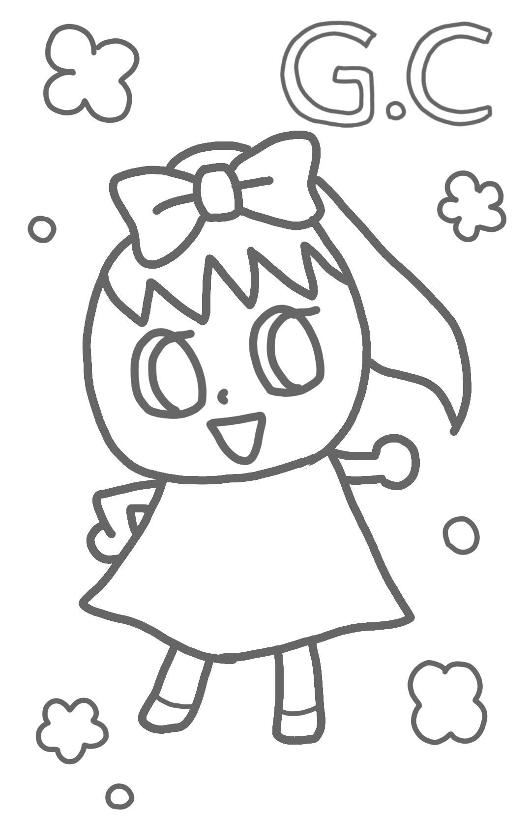 (お絵描き)自分で描いた絵を貼ると塗り絵して貰えるトピ