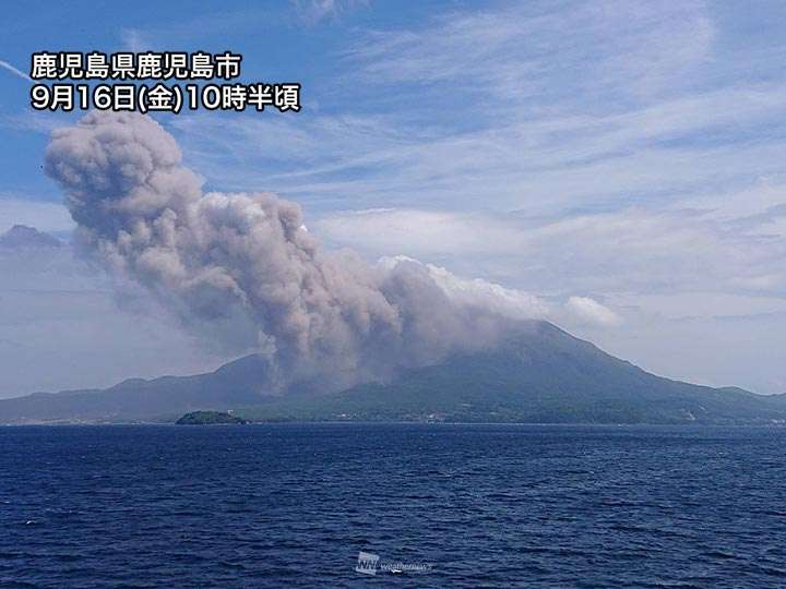 桜島で噴火が頻発　鹿児島市内に火山灰が広がる風が続く（ウェザーニュース） - Yahoo!ニュース