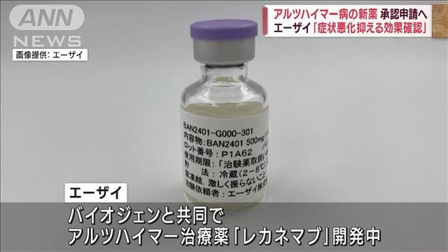 エーザイ、アルツハイマー病の新薬の承認を申請へ