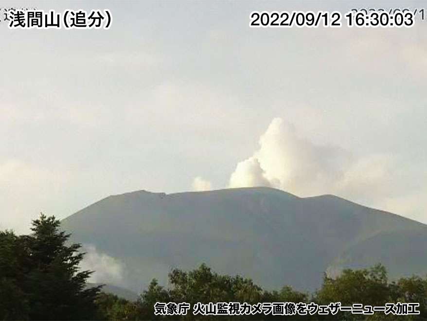 浅間山で火山性地震が増加　念のため今後の活動に注意　群馬・長野（ウェザーニュース） - Yahoo!ニュース