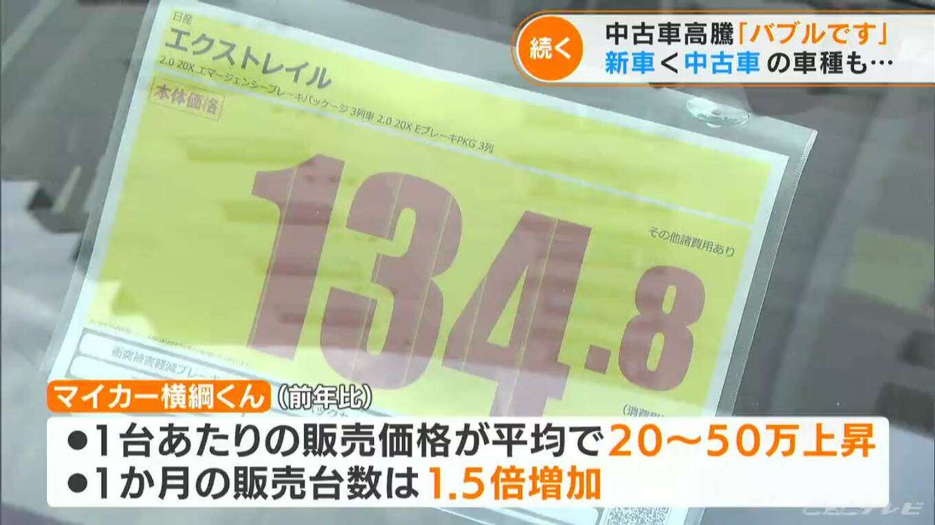 「どこまで続くの？」中古車の価格が高騰中　新車よりも高い車種も…　半導体不足や新型コロナが影響　