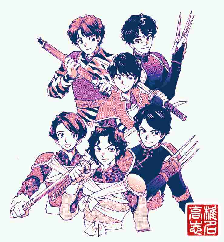 V6似のキャラ、『半妖の夜叉姫』登場で話題 サンデーS『犬夜叉』風に描かれた武威六人隊「そっくり!」