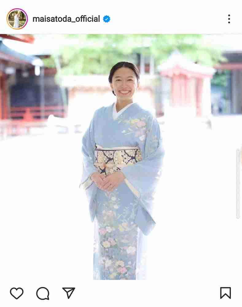 里田まい　3歳娘の七五三「母も楽しみました」　自身の着物姿披露に「とても美しい」「お綺麗です」の声
