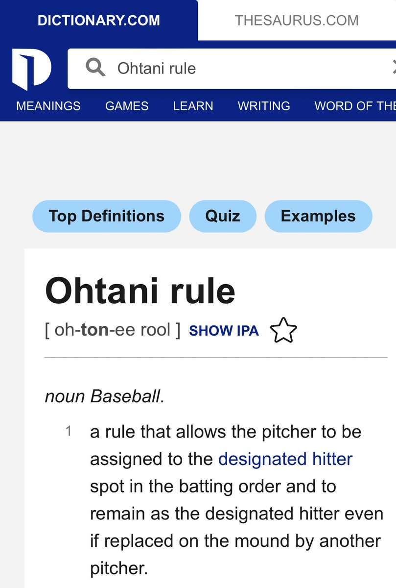 「Ohtani Rule」が辞書に！　大谷翔平特別ルールが新語として米国の辞書に掲載