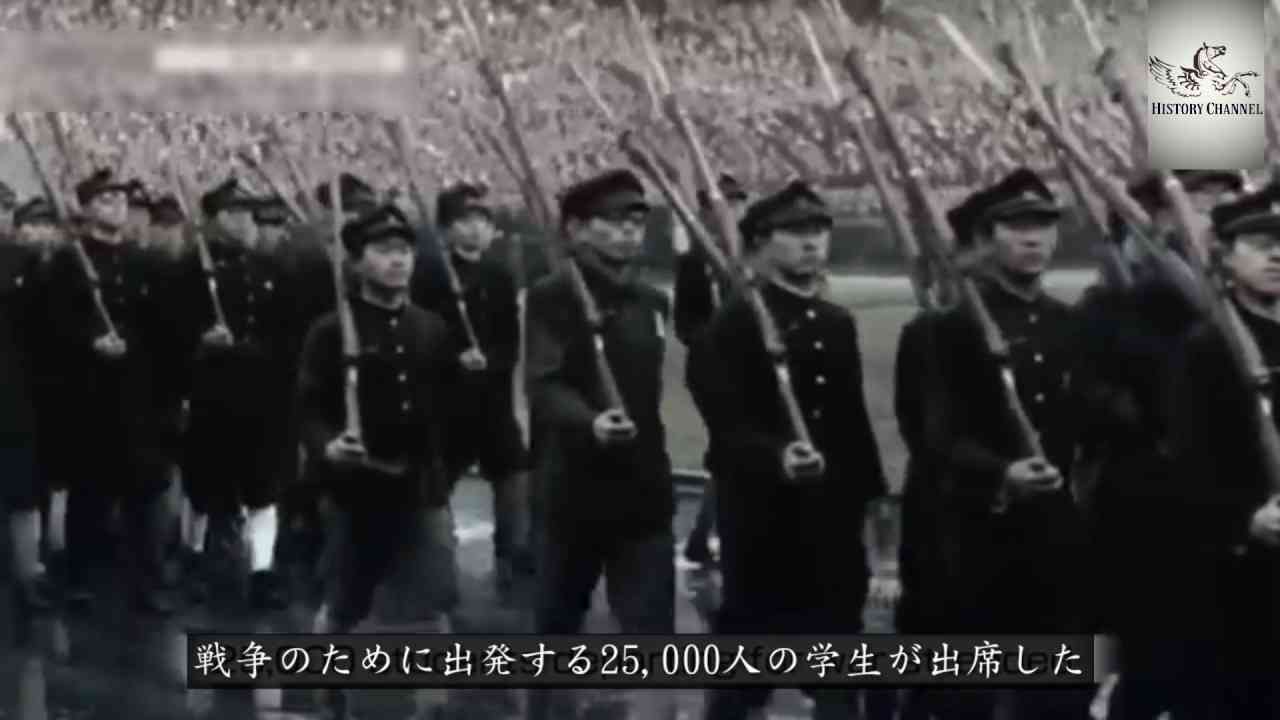 【カラー映像】大日本帝国 - 学徒出陣式 - YouTube
