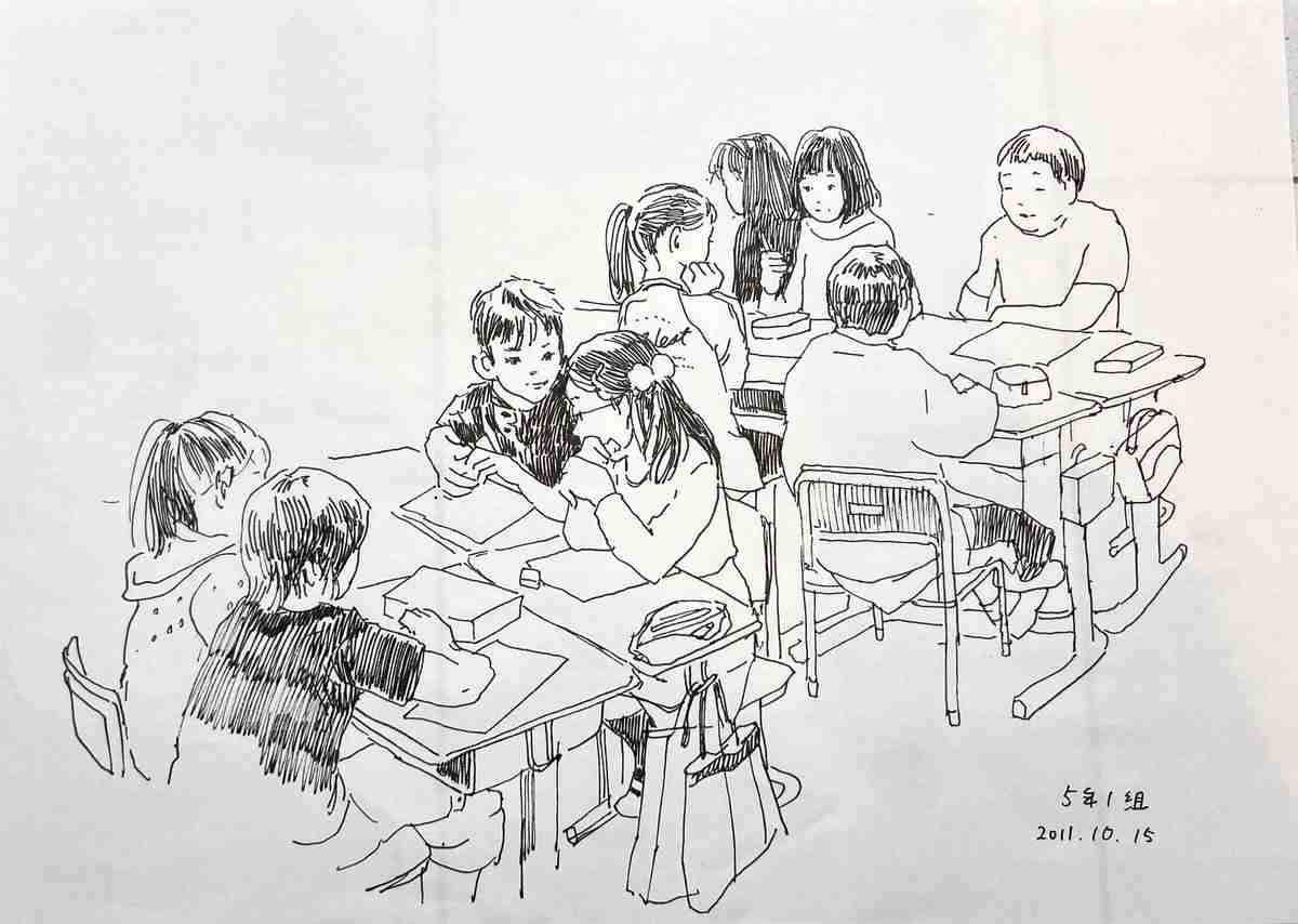 【画像】「昔母が授業参観の度に描いてくれたスケッチが出てきました」→素敵な絵の数々に「小説の挿絵みたい」「教室の空気が伝わる」