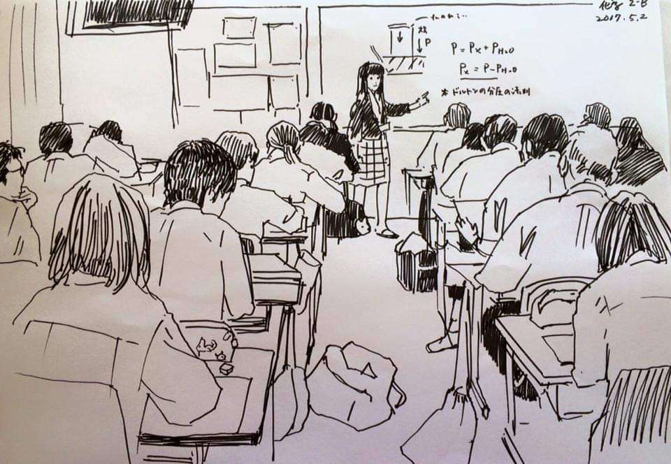 【画像】「昔母が授業参観の度に描いてくれたスケッチが出てきました」→素敵な絵の数々に「小説の挿絵みたい」「教室の空気が伝わる」