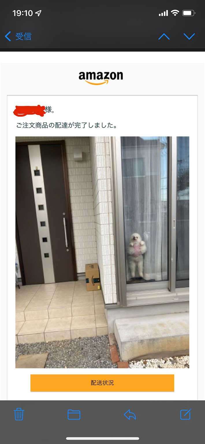 置き配完了後、配達員から送られてきた写真が…？　「最高！」「笑っちゃった」