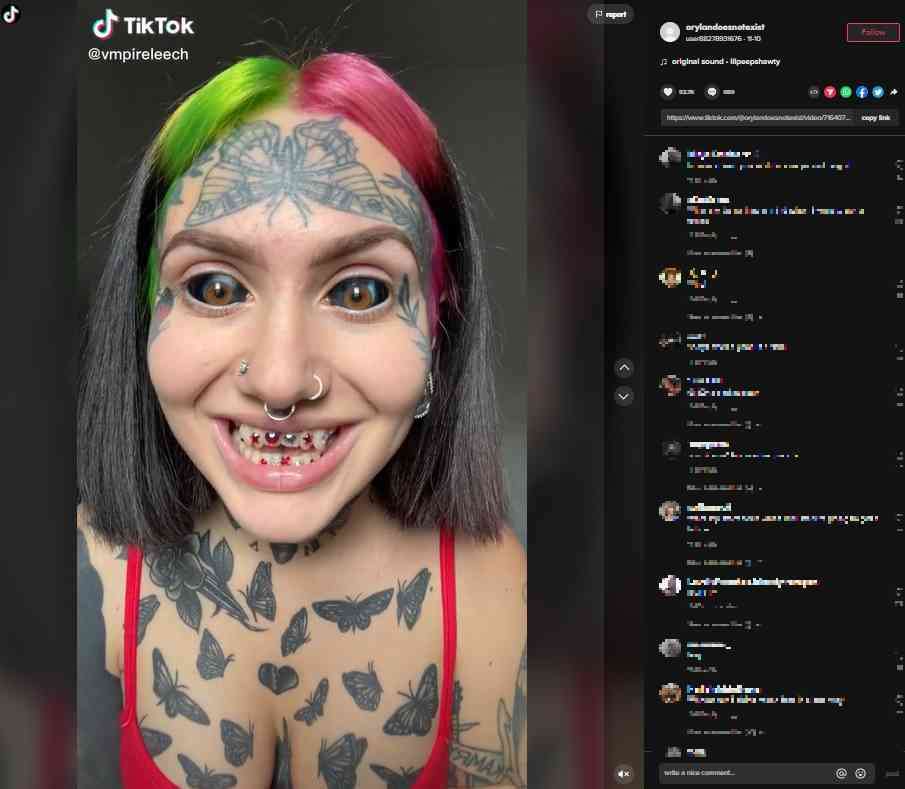 【閲覧注意】過激な身体改造を続ける女性、美しいビフォーの写真に衝撃（米）