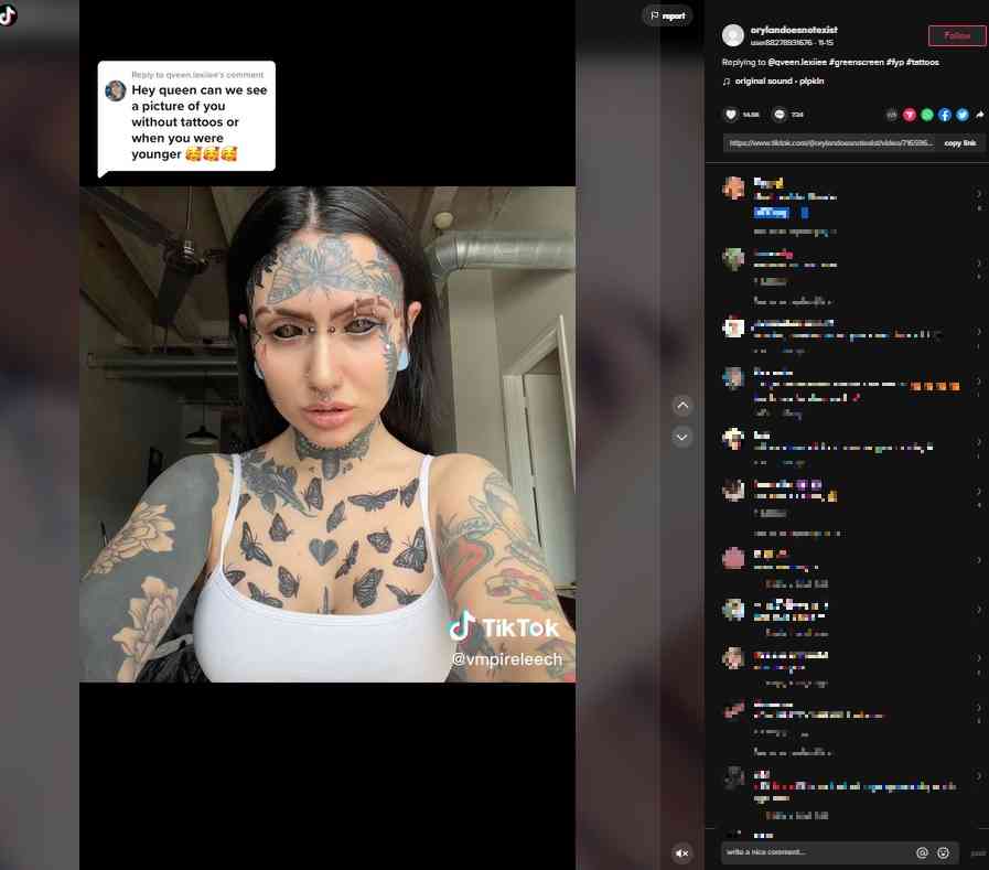 【海外発！Breaking News】過激な身体改造を続ける女性、美しいビフォーの写真に衝撃（米） | Techinsight（テックインサイト）|海外セレブ、国内エンタメのオンリーワンをお届けするニュースサイト