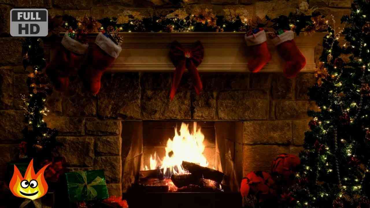 Christmas Fireplace Scene with Crackling Fire Sounds (6 hours) - YouTube