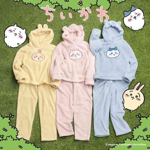 「ちいかわ」になりきれる!GUとのコラボ第2弾 耳付きフード&ふわもこルームウェア登場