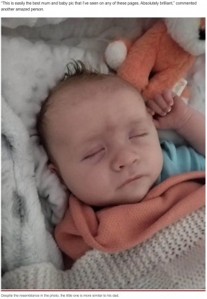 「さすが親子」見事に同じ寝相の母親と赤ちゃん、家族で大爆笑（英）