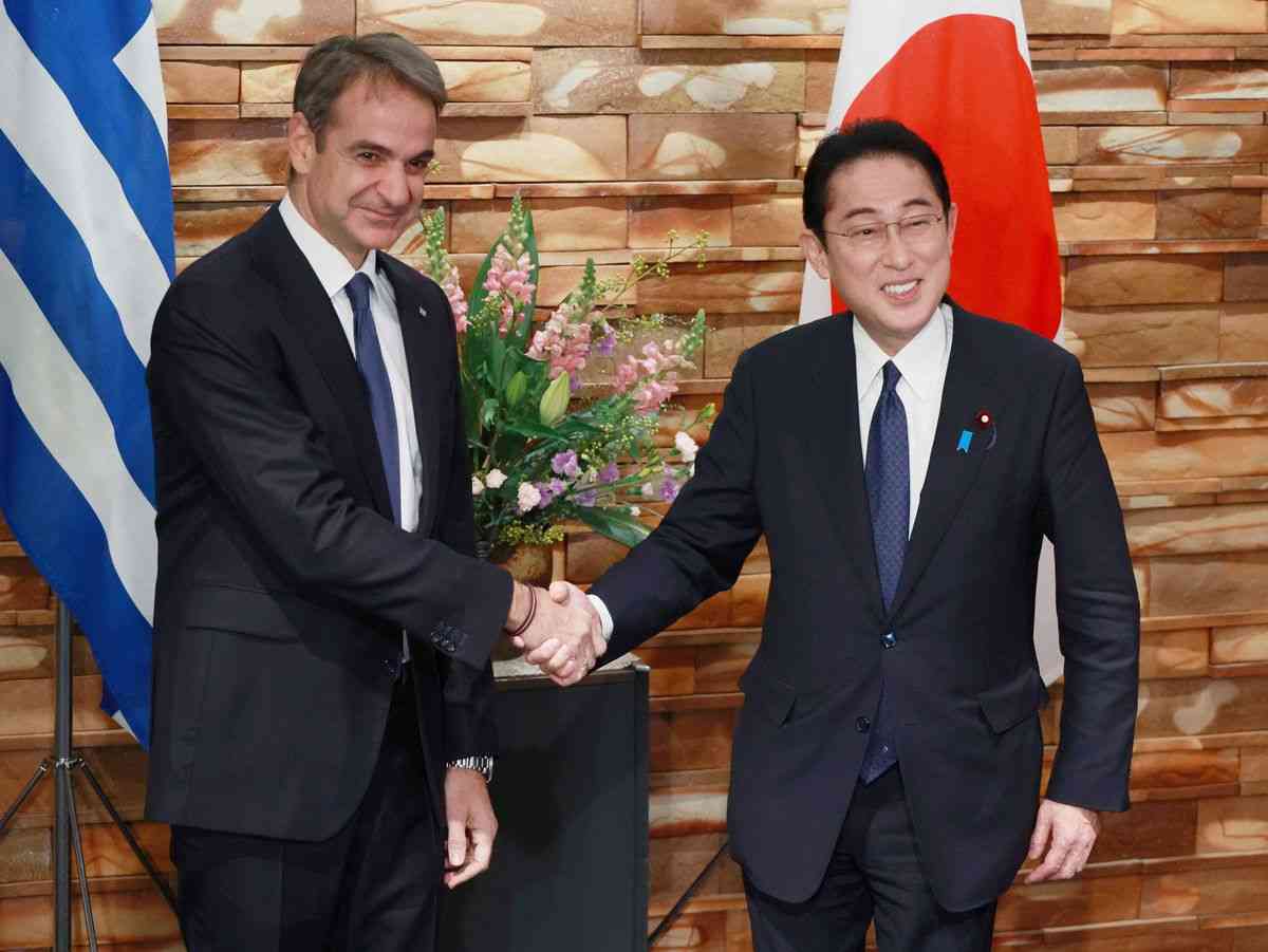 対中ロ念頭に連携強化　日ギリシャ首脳が会談：時事ドットコム
